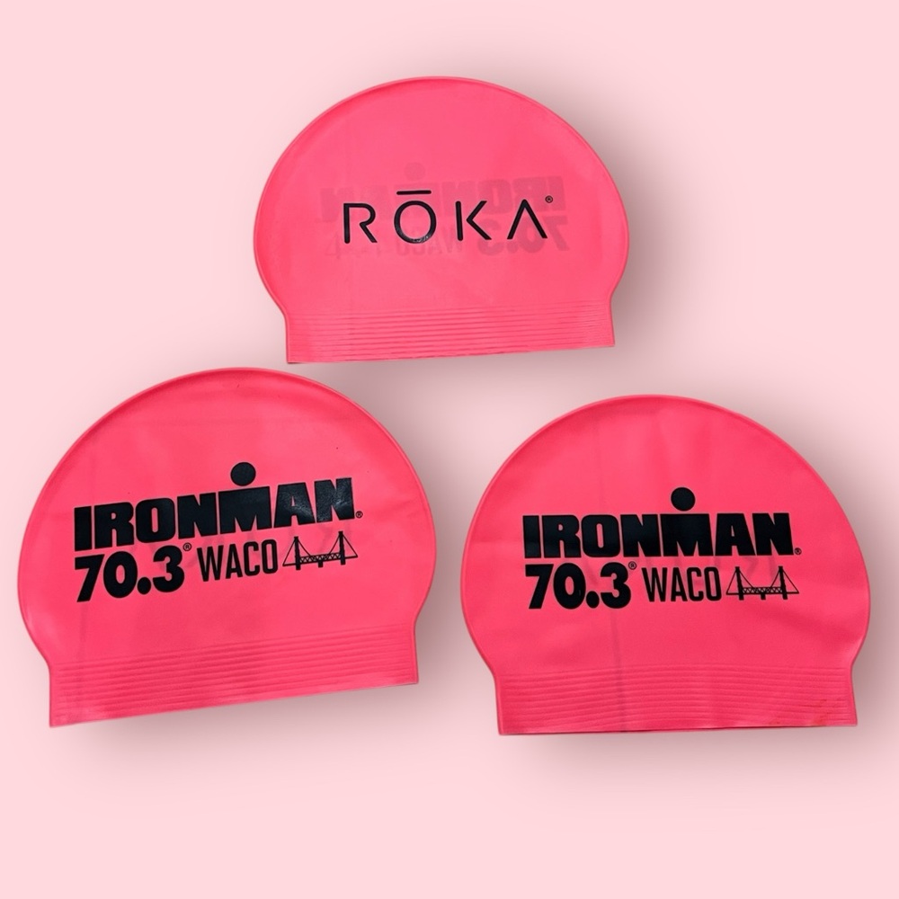 Roka x Ironman 70.3 Waco Swimming Cap Set Of 3 (Pink)